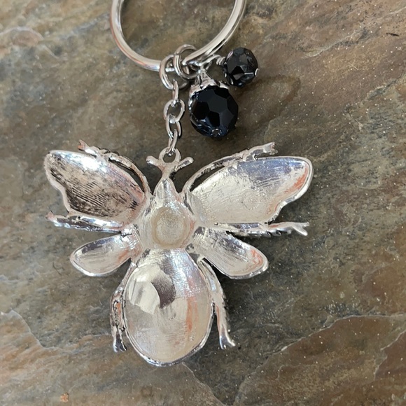 NWT Rustic Queen Bee Crystal 3 Charm Key Chain - Picture 4 of 4